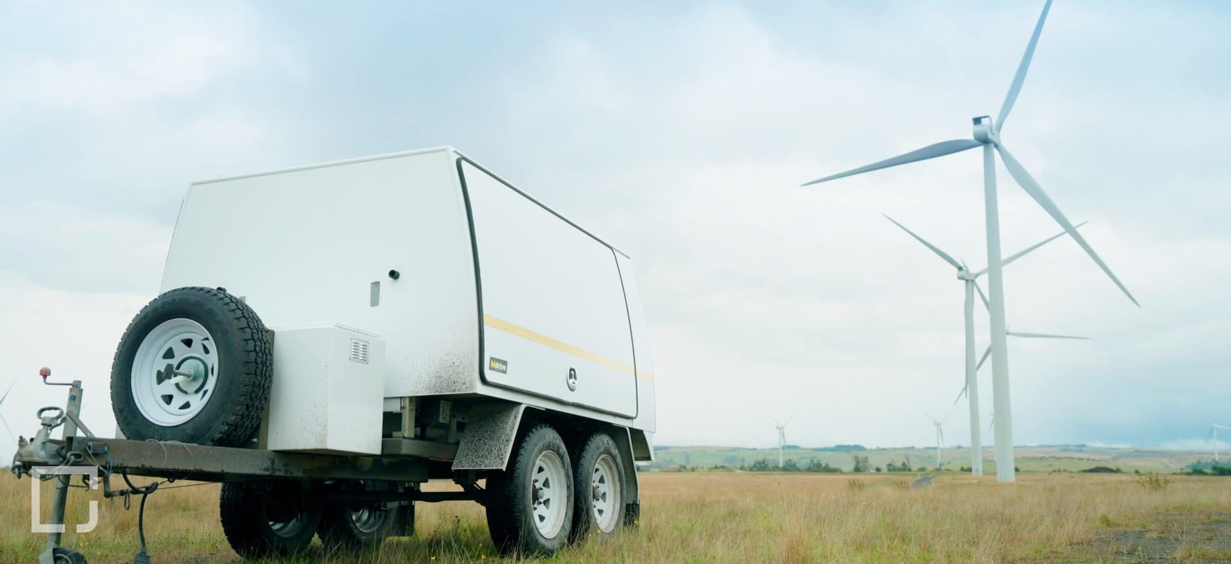 Hidrive trailer at a wind farm